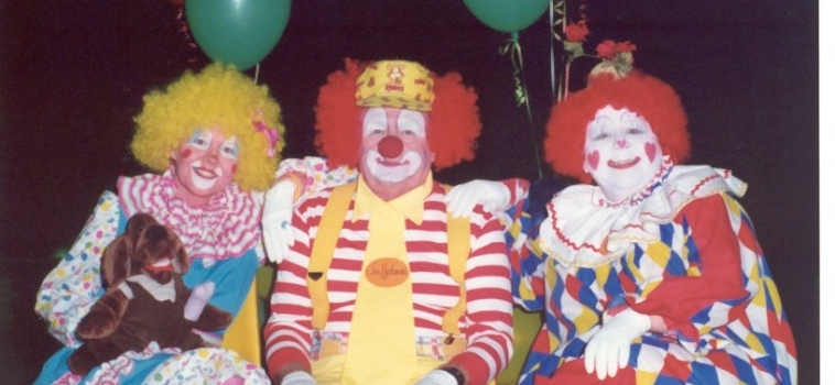 Three Clowns with balloons